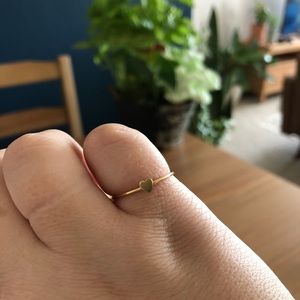 Gold filled ring with heart size 7
